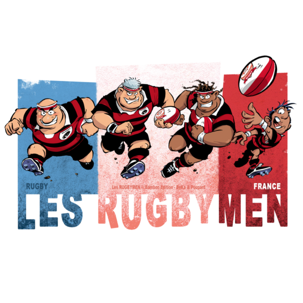 T-Shirt ENFANTS - Les RUGBYMEN français - Noir/Rouge