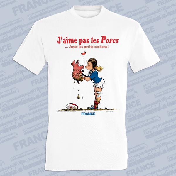 T-shirt FEMME - J'aime pas les PORCS - France