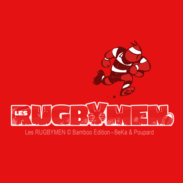T-shirt souple - Homme : rayé Rouge/Blanc cartoon