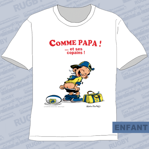 T-Shirt ENFANTS - Comme PAPA - Jaune/Bleu