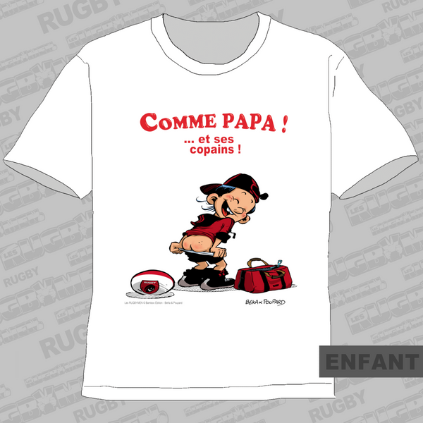 T-Shirt ENFANTS - Comme PAPA - Noir/Rouge