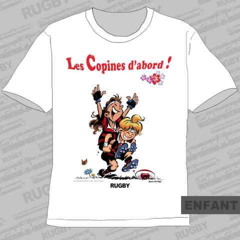 T-Shirt ENFANTS - Les copines d'abord - Noir/Rouge