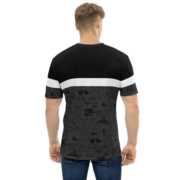 T-shirt souple - Homme : Noir et rayure blanche