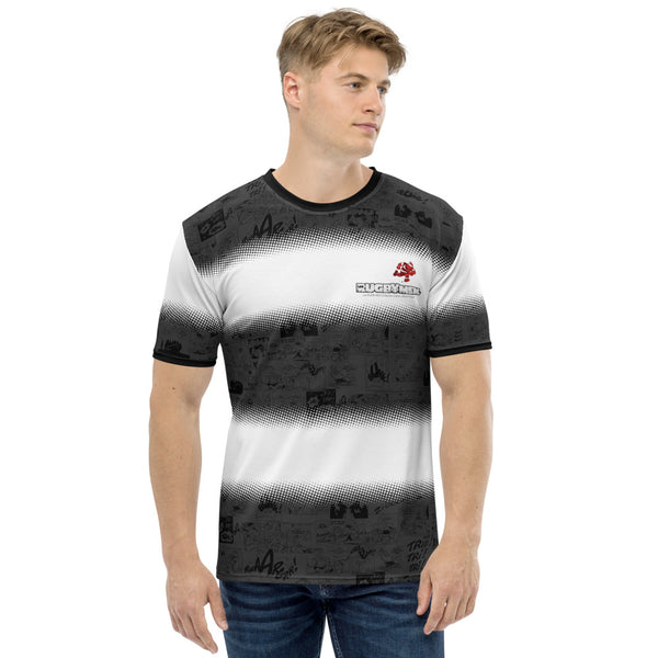 T-shirt souple - Homme : rayé dégradé Gris/Blanc cartoon