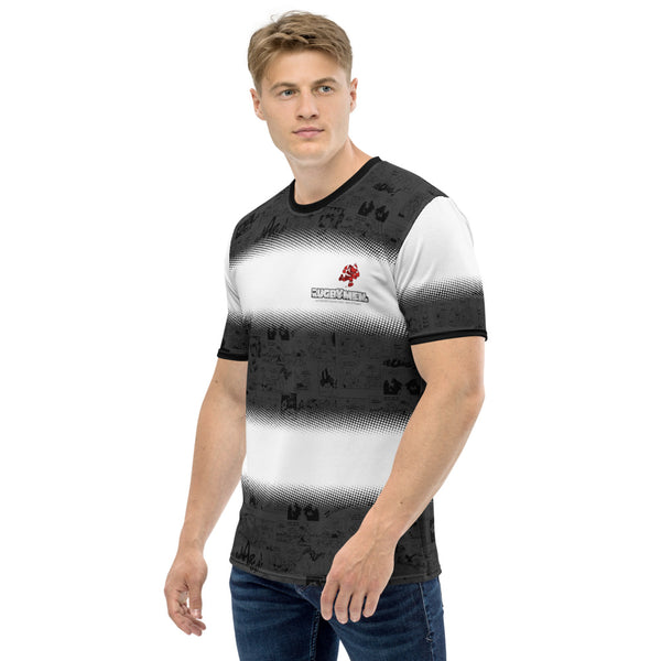 T-shirt souple - Homme : rayé dégradé Gris/Blanc cartoon