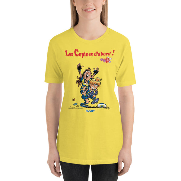 T-shirt FEMME - Les Copines d'abord - Jaune/Bleu