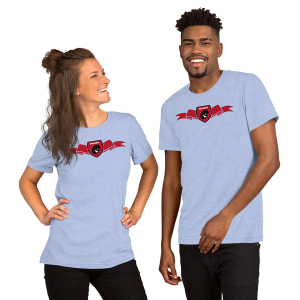 T-Shirt unisexe - Ruban/Écusson - Noir/Rouge