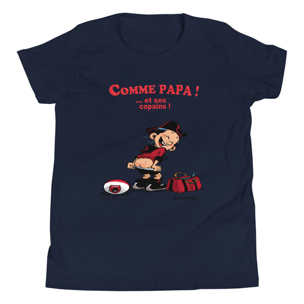 T-Shirt ENFANTS - Comme PAPA - Noir/Rouge