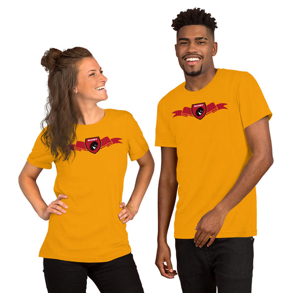 T-Shirt unisexe - Ruban/Écusson - Noir/Rouge