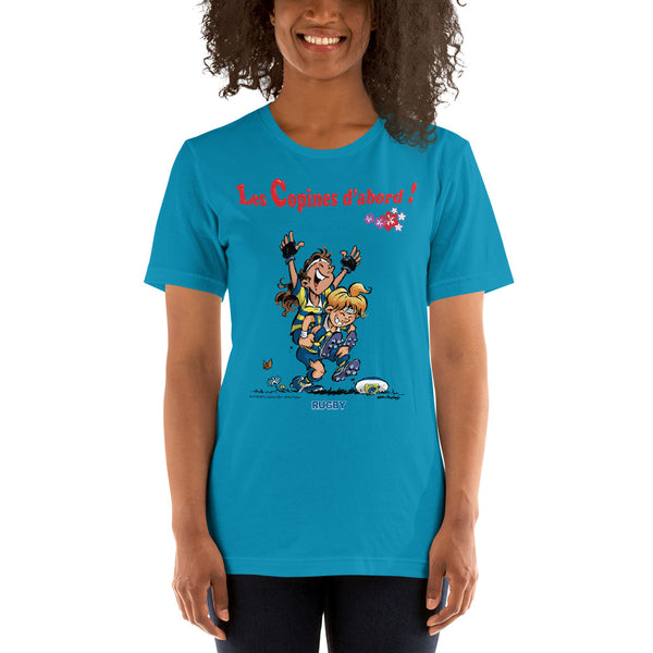 T-shirt FEMME - Les Copines d'abord - Jaune/Bleu