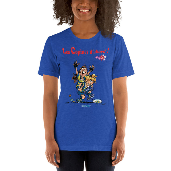 T-shirt FEMME - Les Copines d'abord - Jaune/Bleu