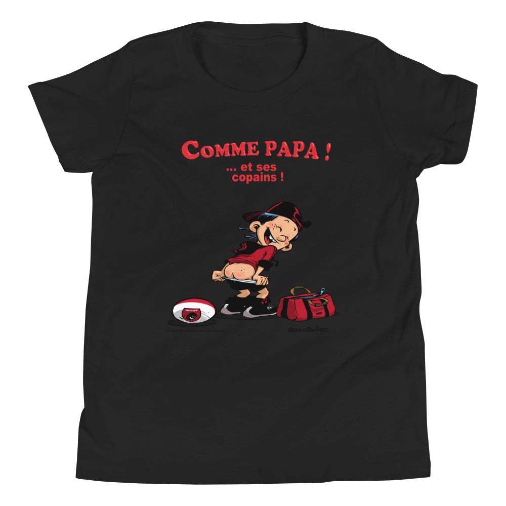 T-Shirt ENFANTS - Comme PAPA - Noir/Rouge