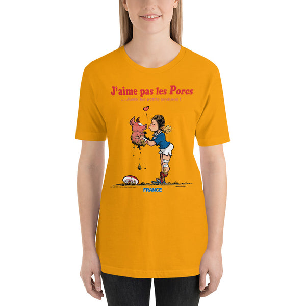 T-shirt FEMME - J'aime pas les PORCS - France