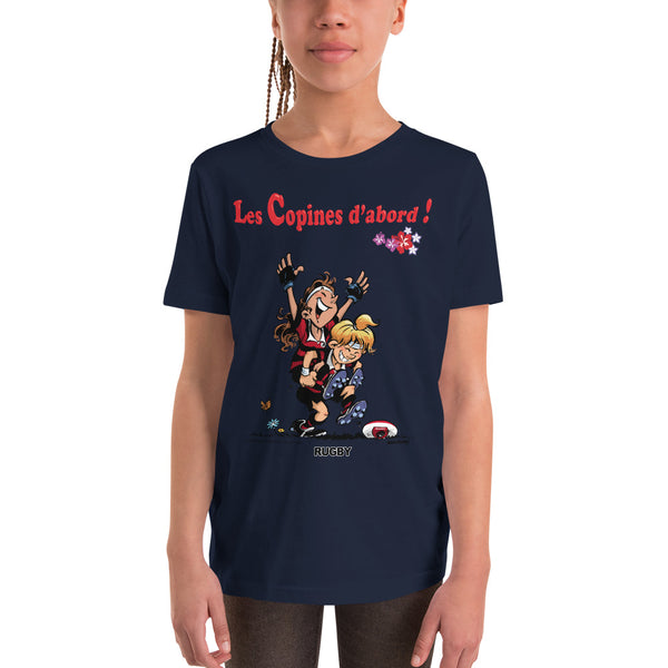 T-Shirt ENFANTS - Les copines d'abord - Noir/Rouge