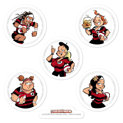 Stickers - Rugbywomen - Noir/Rouge