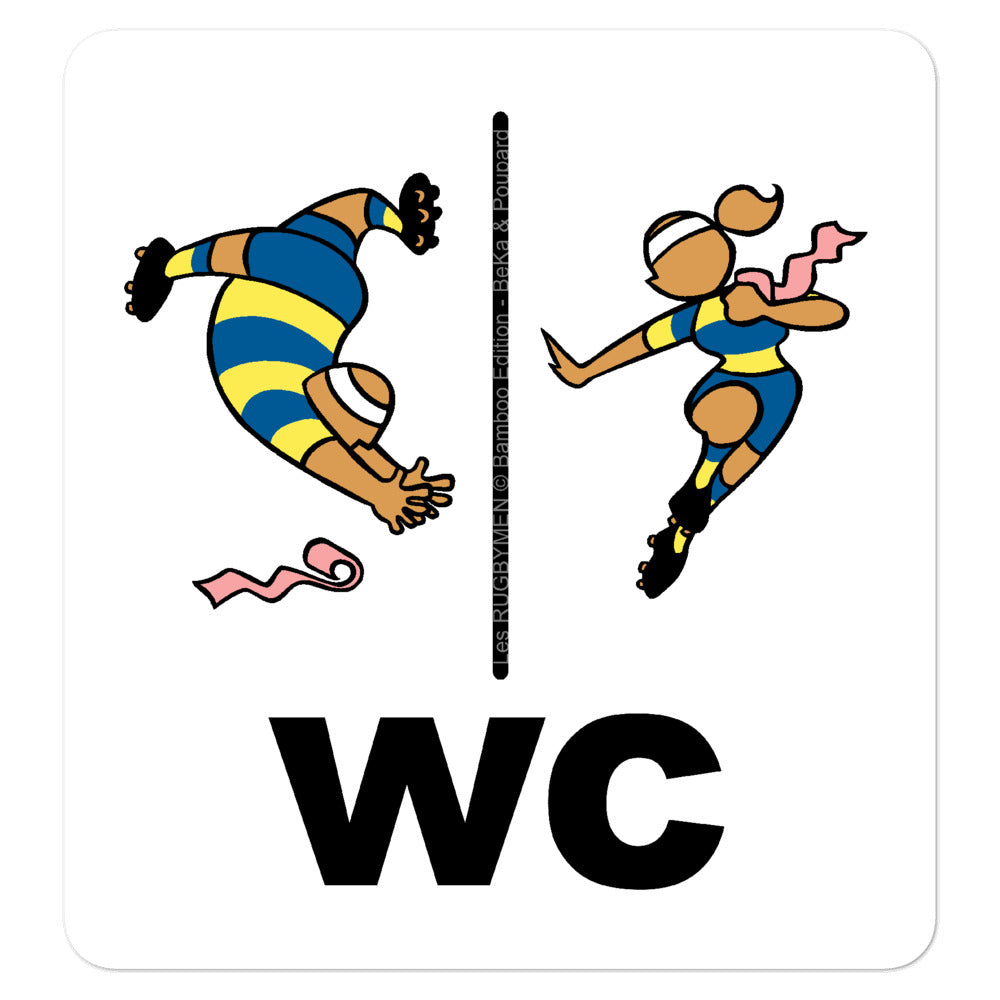 Sticker - Porte des WC - Jaune/Bleu