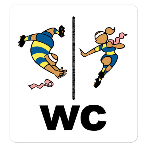 Sticker - Porte des WC - Jaune/Bleu