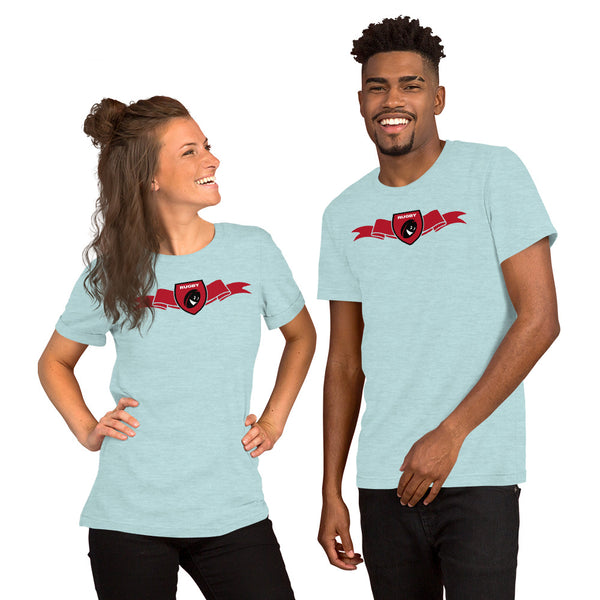 T-Shirt unisexe - Ruban/Écusson - Noir/Rouge