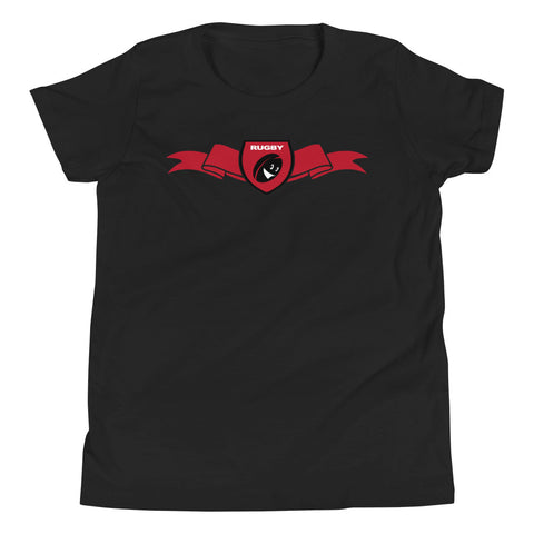 T-Shirt ENFANTS - Ruban/Écusson - Noir/Rouge