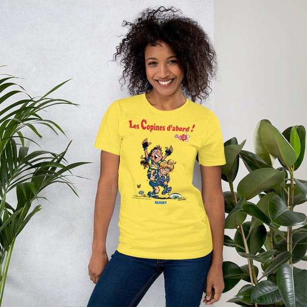 T-shirt FEMME - Les Copines d'abord - Jaune/Bleu