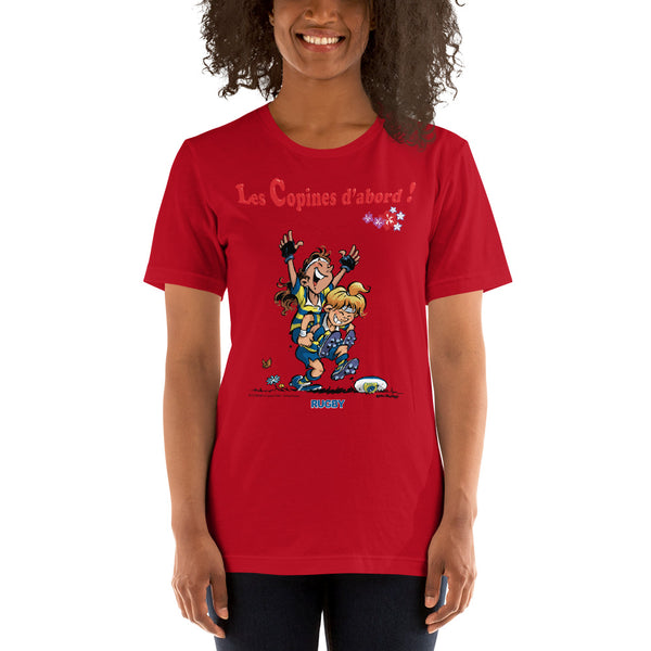 T-shirt FEMME - Les Copines d'abord - Jaune/Bleu