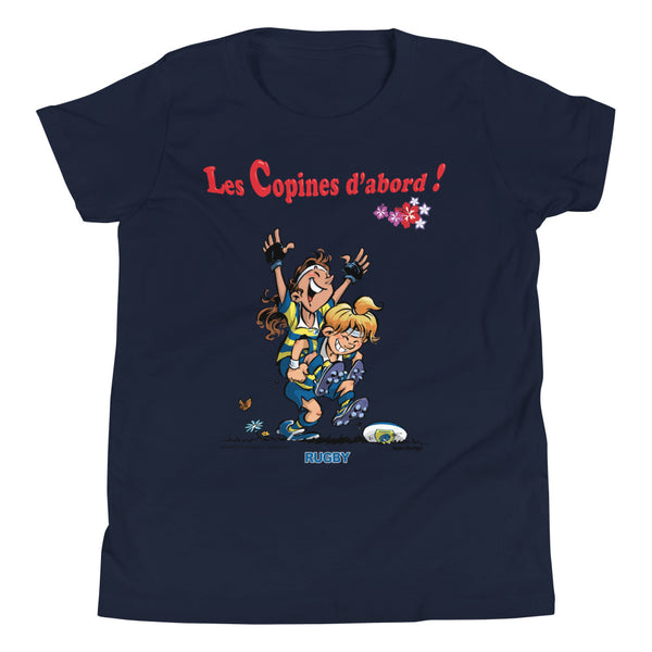 T-Shirt ENFANTS - Les copines d'abord - Jaune/Bleu