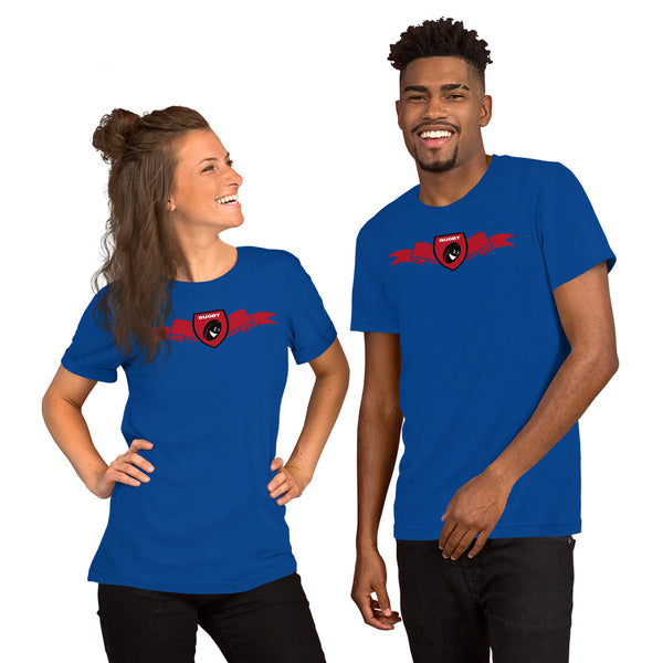 T-Shirt unisexe - Ruban/Écusson - Noir/Rouge