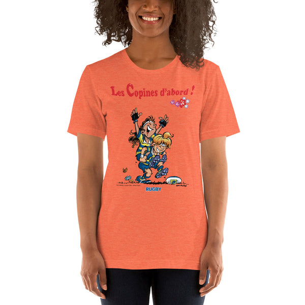 T-shirt FEMME - Les Copines d'abord - Jaune/Bleu