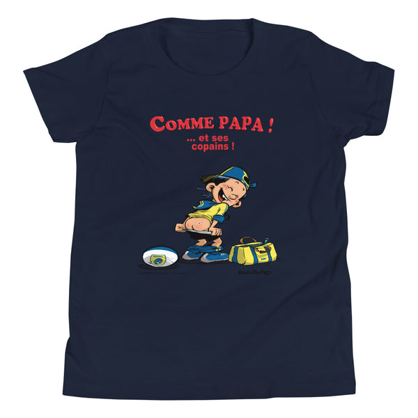 T-Shirt ENFANTS - Comme PAPA - Jaune/Bleu