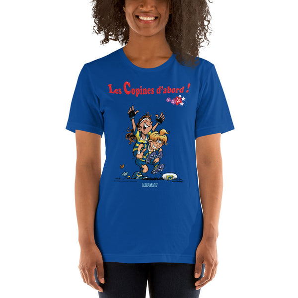 T-shirt FEMME - Les Copines d'abord - Jaune/Bleu
