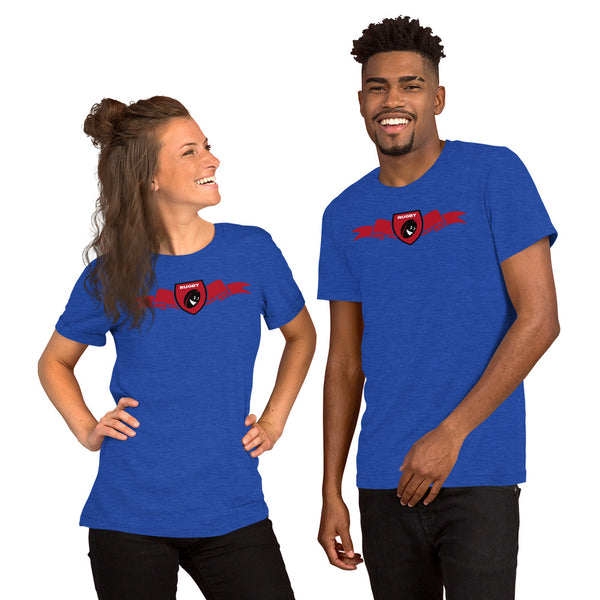 T-Shirt unisexe - Ruban/Écusson - Noir/Rouge