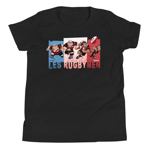 T-Shirt ENFANTS - Les RUGBYMEN français - Noir/Rouge