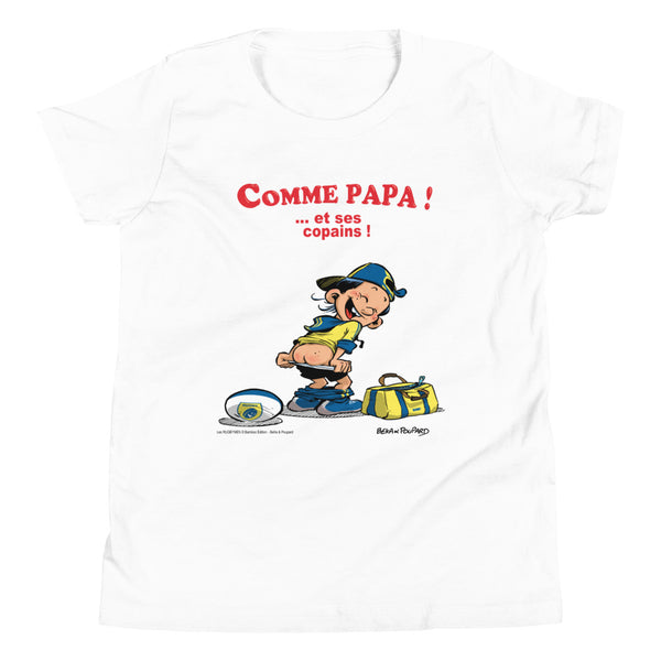 T-Shirt ENFANTS - Comme PAPA - Jaune/Bleu