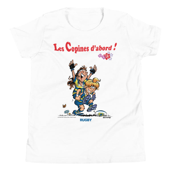 T-Shirt ENFANTS - Les copines d'abord - Jaune/Bleu