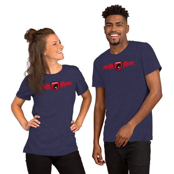 T-Shirt unisexe - Ruban/Écusson - Noir/Rouge