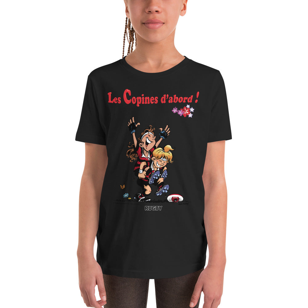 T-Shirt ENFANTS - Les copines d'abord - Noir/Rouge