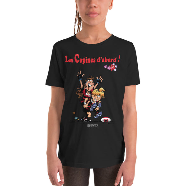 T-Shirt ENFANTS - Les copines d'abord - Noir/Rouge