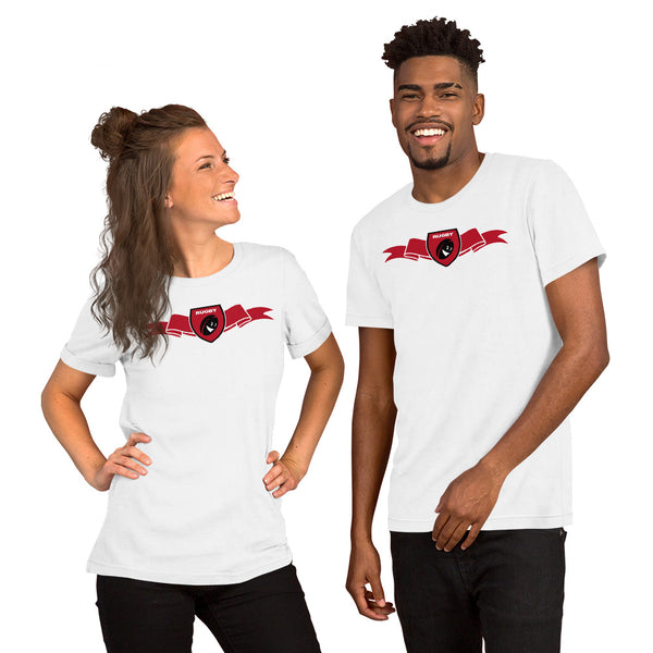 T-Shirt unisexe - Ruban/Écusson - Noir/Rouge