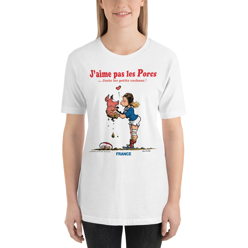 T-shirt FEMME - J'aime pas les PORCS - France