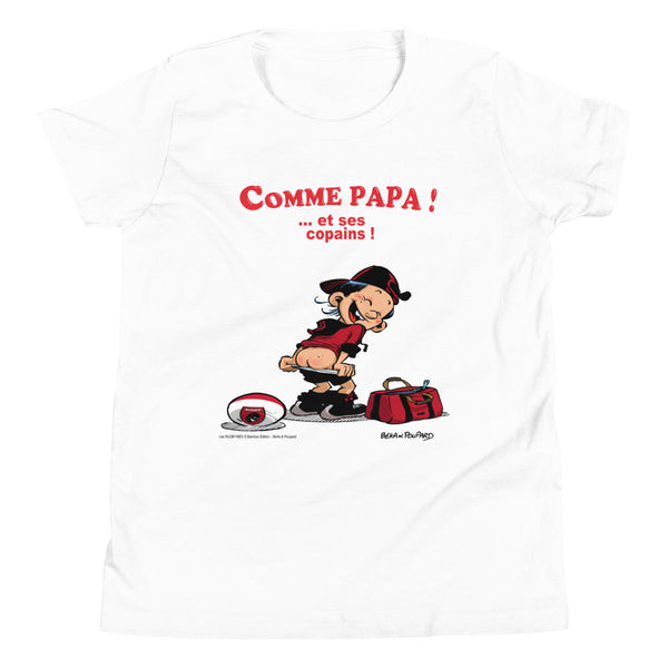 T-Shirt ENFANTS - Comme PAPA - Noir/Rouge