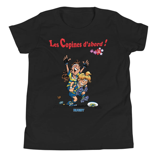 T-Shirt ENFANTS - Les copines d'abord - Jaune/Bleu